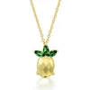 14K 18K Gold Plated 925 Silver Jewelry Pineapple Fruit Pendant Charm Necklace