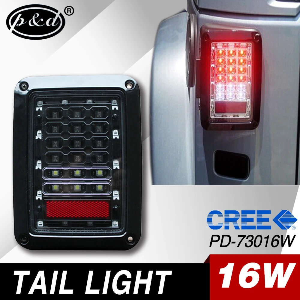 New products 16w cre e led tail light for Jeep wrangler with Running Turn Brake Reverse fuction