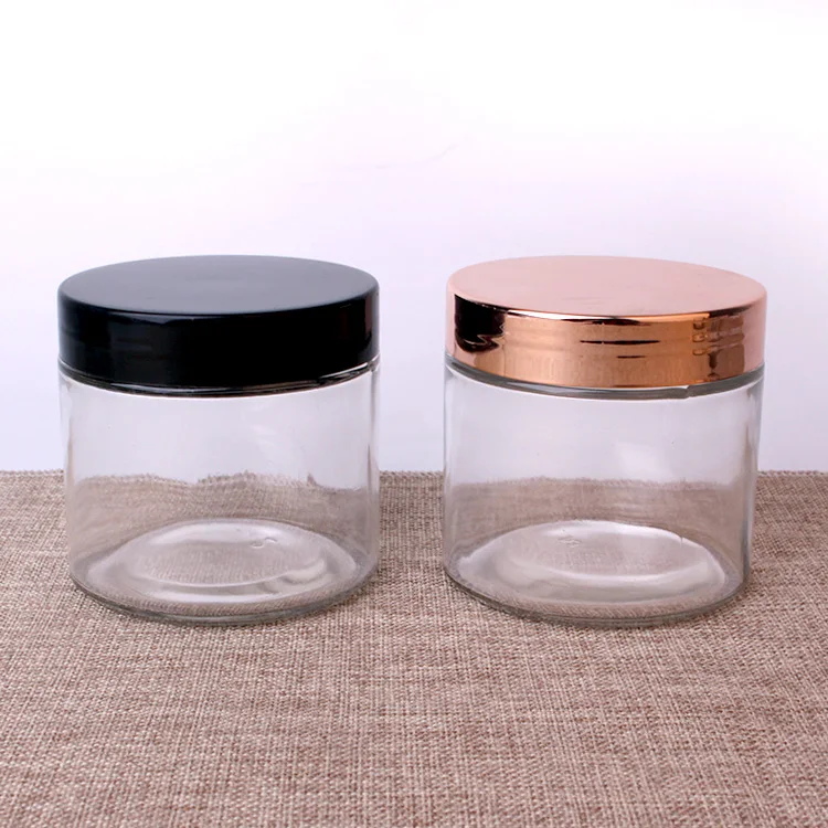 Hot sale sealable clear14oz 420ml round straight sided airtight food storage glass jam honey salad jars