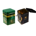 Square Metal Tin Can with Airtight Plastic Lid Clip Coffee Tin Box