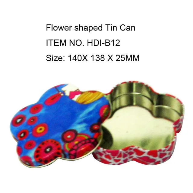 flower shaped tin box for candy