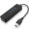 3 Port USB 3.0 Hub High Speed Ethernet Adapter USB Hub RJ45