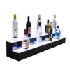 2 tiers black acrylic lighted Whiskey display rack double step perspex LED light bottle shelf