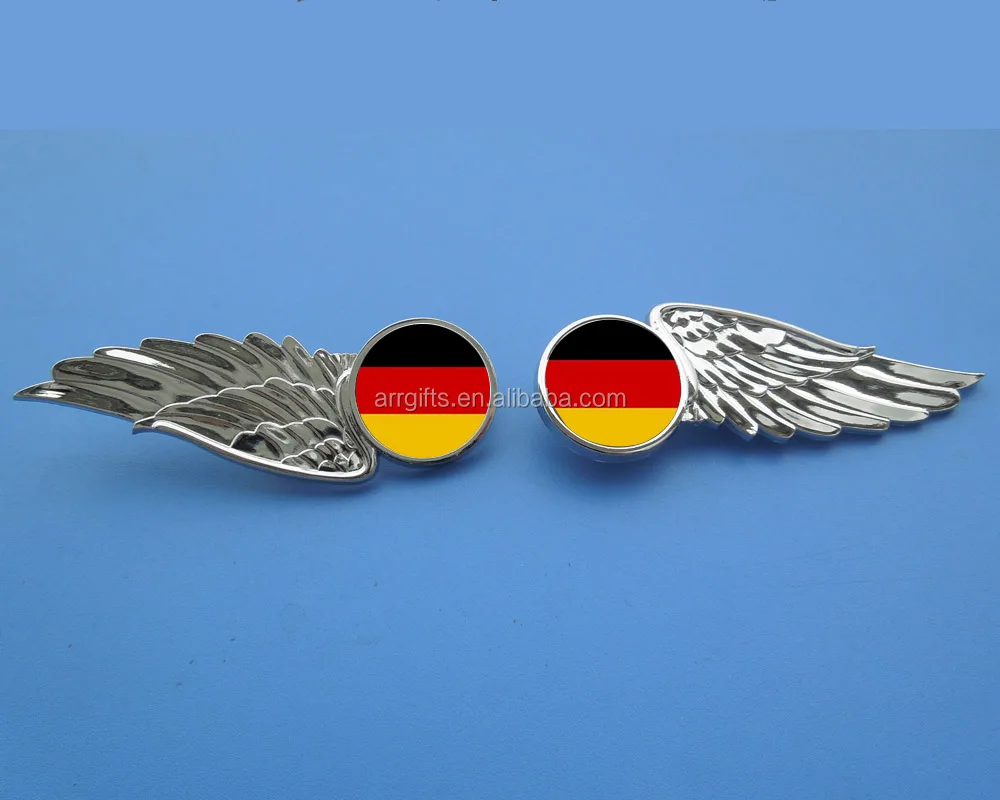 Bahasa Jerman Bendera Nasional Perak Wing Lencana Yang Ada Cetakan Logam Wing Lencana