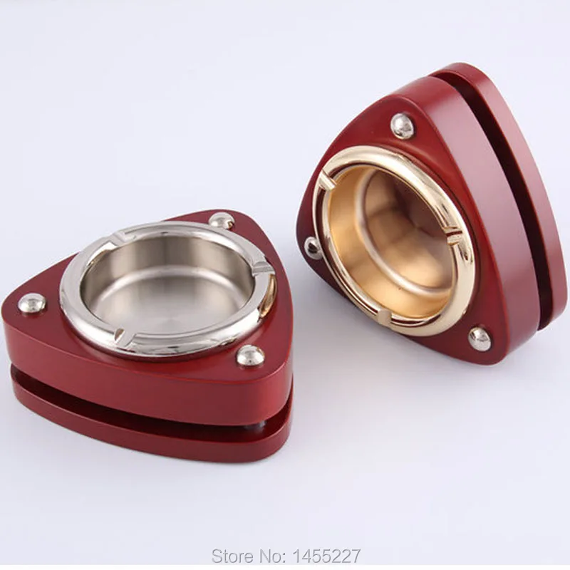 Personality Luxury Smokinng Accessories Cohiba Ash Catcher Wood Tobacco Ashtray Metal Cigarette Cigar Ashtray