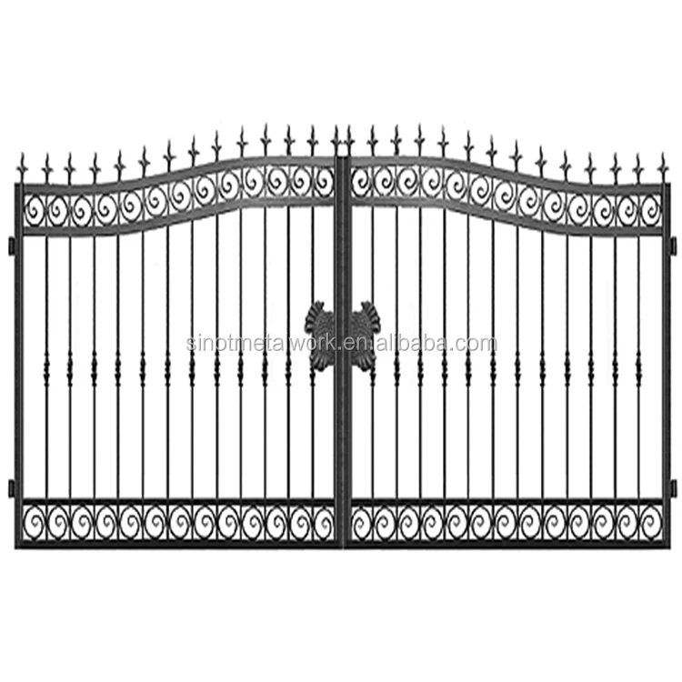 Stile europeo in ferro battuto doppio cancello cancello cancello del giardino in acciaio del metallo dell'annata personalizzato
