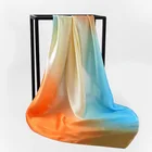 Summer style airline gradient color square silk scarf 90x90