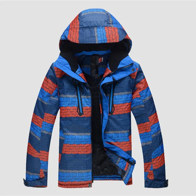 down feather men colorful ski jacket with hood