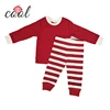 family red and white stiped christmas pyjamas long sleeve cotton pajamas baby for 6-12 months