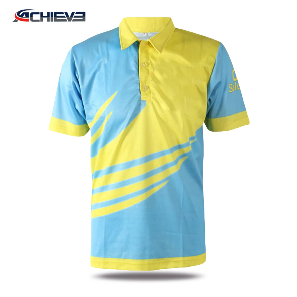 High quality sublimation print polyester crew polo shirt t shirt