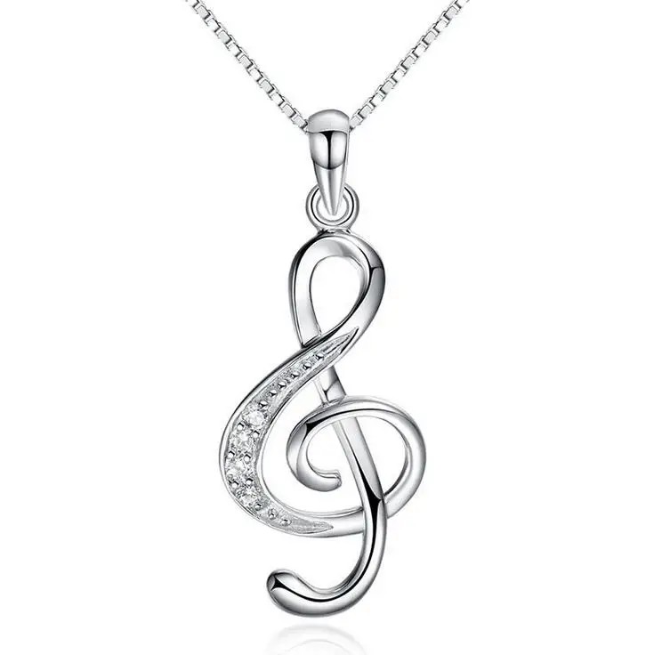 رمز الموسيقى قلادة قلادة اللحن الرئيسي للحب عقد من حجر الياقوت