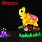 Customizable Chinese traditional handmade outdoor elephant silk lantern for sale