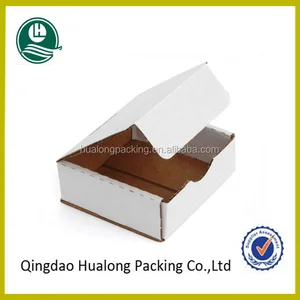 white corrugated paper tuck top mailing boxes