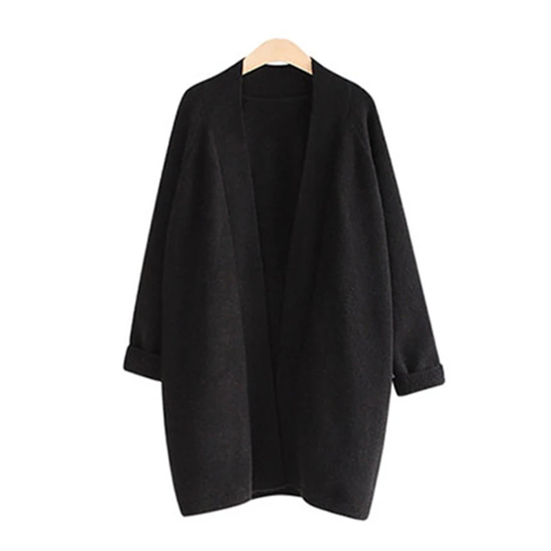 2015 Spring and Autumn New European and American Women Solid Color Knit Cardigan Sweater Loose Long Coat Plus Size MY6