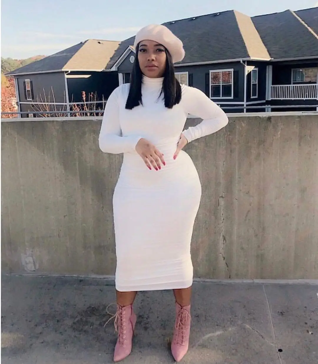 wholesale bodycon dresses spring Sexy women Zipper long sleeve High collar slim Midi dress JZ530
wholesale bodycon dresses spring Sexy women Zipper long sleeve High collar slim Midi dress JZ530