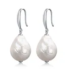 12-14mm AAA grade large size freshwater cultured fireball nucleus baroque pearl earring
