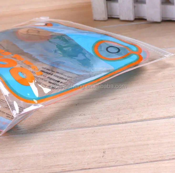 Clear reclosable pvc zipper plastic packing bag with zipper