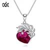 embellished with crystals from Swarovski Women Gem And Jewelry Pendent Ruby Stone Necklace