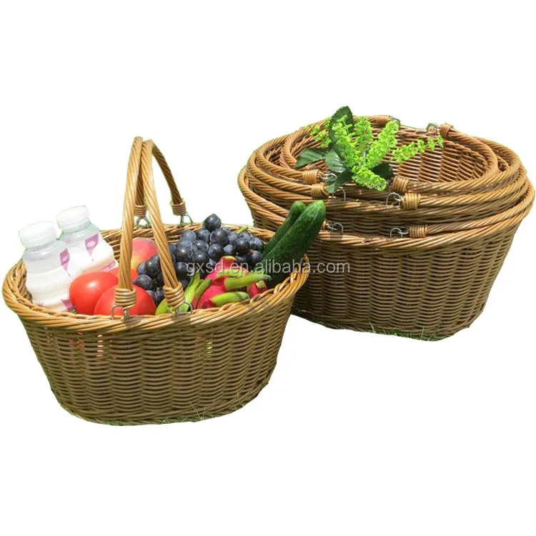 s&d hot sell cheap hand weave rattan flower basket / fruit