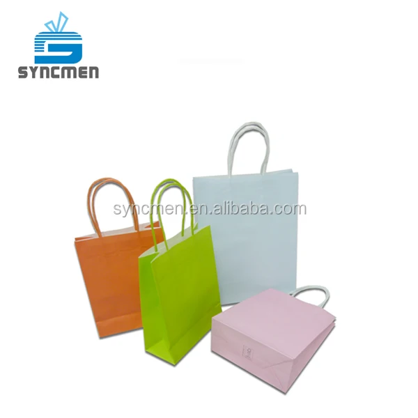 fsc recyclable eco-friendly plain kraft paper shopping bag