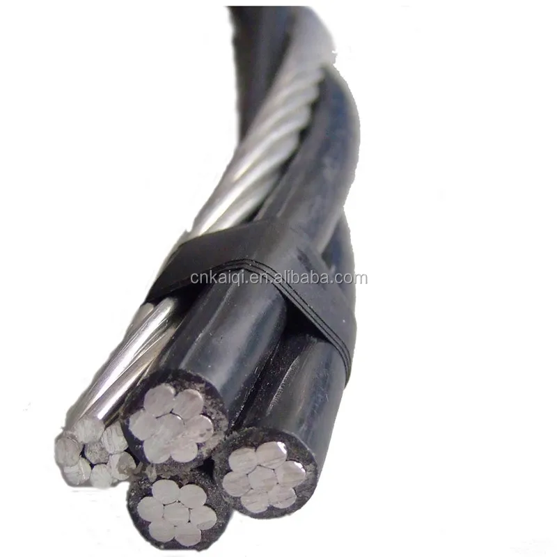 overhead application abc aluminum conductor bare or insulated electrical cable 4x25mm2