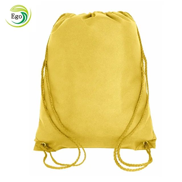 sell custom polyester fashion backpack gift bag with drawstring