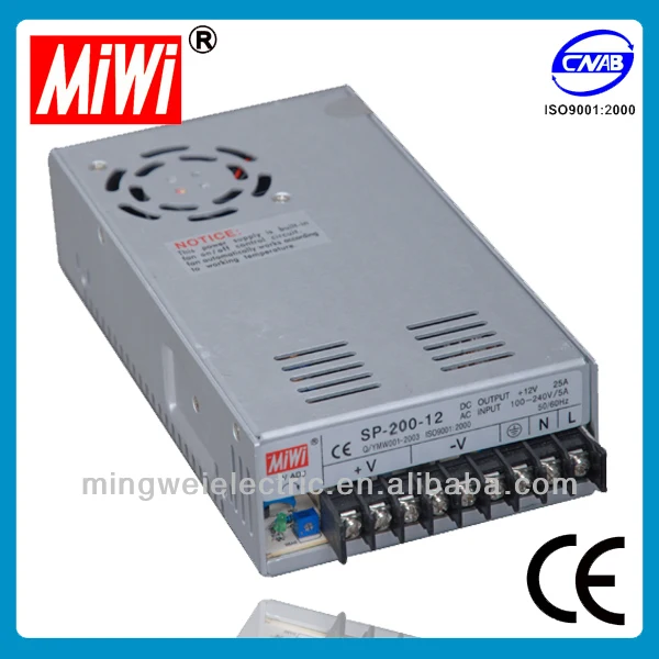 SP 200w 12v 16.7a Single Output Switching Power Supply,variable frequency ac power supply