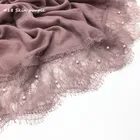2018 New Fashion Cotton Fabric Pearl Lace Design Muslim Hot Sex Scarf Women Hijab
