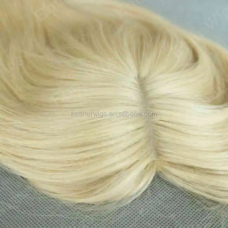 Virgin Human Hair Women Topper,Hand- Tied Blonde Women Topper