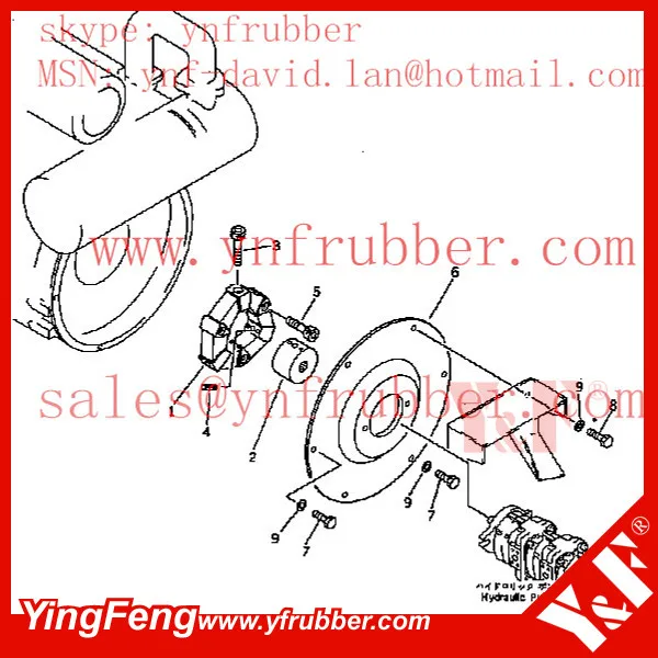 CF-A rubber coupling, pump hydraulic to engine coupling