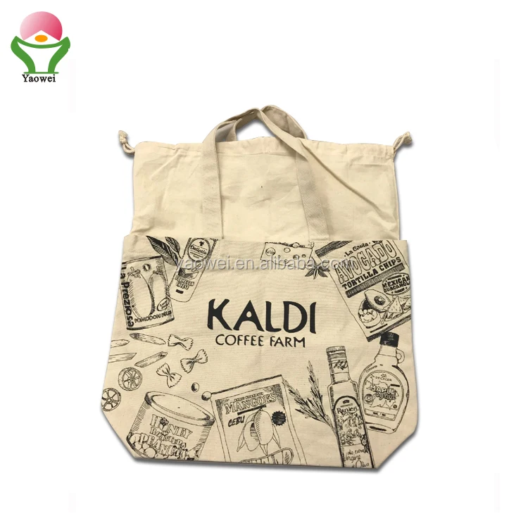 Newest fashion kid 8oz natural Canvas Cotton string bag Cake Candy Cooler Lunch Bag