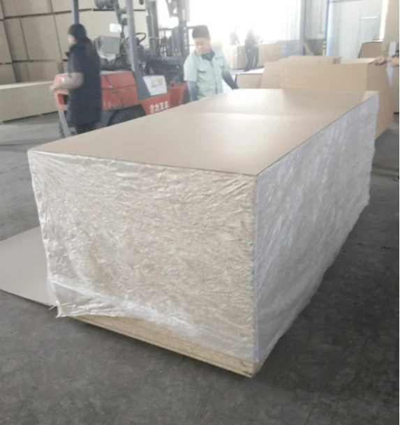 Top quality both sides melamine 18mm particle board with cheap price from fushi wood group