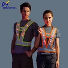 high visibility shining light reflective safety work wear vest for night working