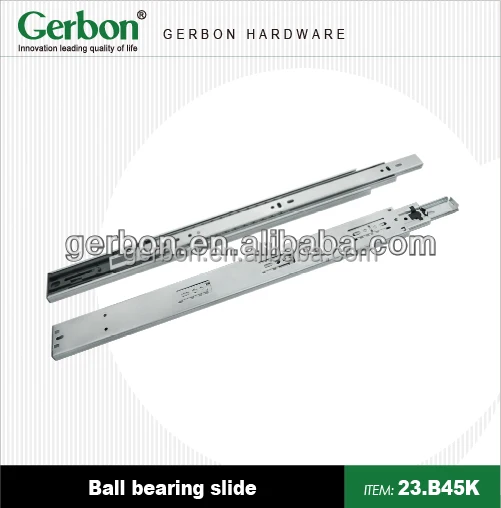 45mm full extension soft closing Heavy duty ball bearing drawer slide