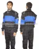 Single laer Car Racing FR Cotton Suit Blue black with white pipping