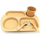 12 inch baby bamboo fiber dinner sets biodegradable kid dinnerware