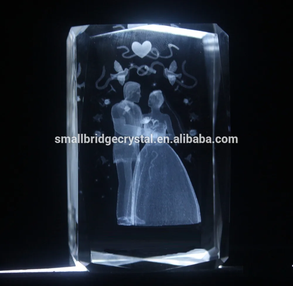 3d glass cube 3d laser crystal wedding gifts for guests