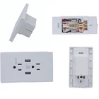 BX-U011 15A 125V CE ROHS Certification Universal Euro Multiple 2 Port 3 Pin Usb Power Wall Socket Outlet