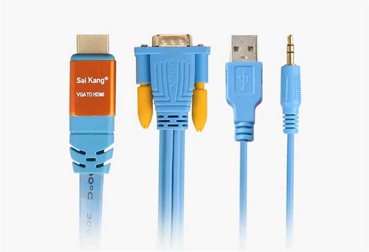 SaiKang retractable brands 1m 2m 4ft 8ft 10ft 30ft 19p 4k usb audio cable vga to hdmi cable - ANKUX.COM
