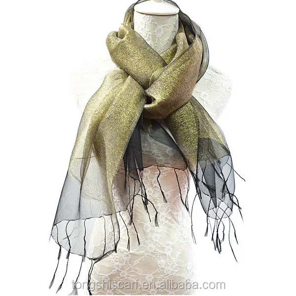 scarves size 70*180 material 70%silk 30%wool design yarn dyed