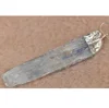 natural gemstone blue kyanite gold or silver plated pendant