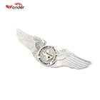 Custom made 3D metal silver wings badge, promotion enamel metal lapel pin badge