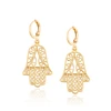 92444-korea teen fashion jewelry 18k gold hand shaped earrings