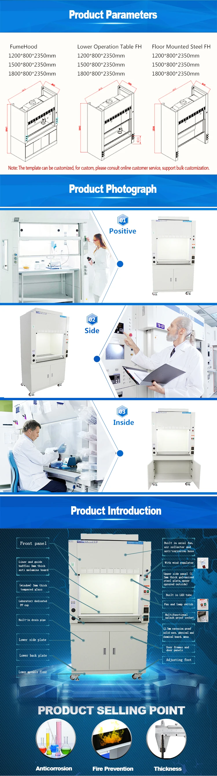 Guangzhou Fume Cupboards, Safety Cabinet Hood Lab Product Equipment Hospital Laboratory Equipment/