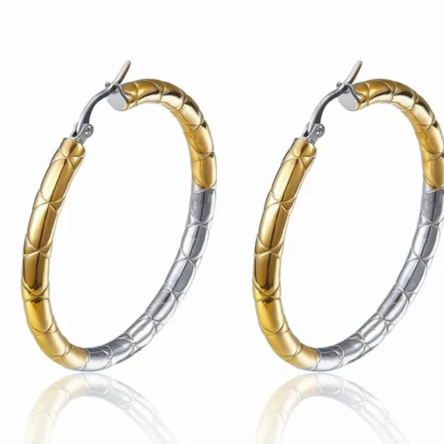 womens big circle hanging European closure stainless steel superstar accessories ear stud