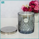 FJ129L custom electroplated glass candle container coconut shell candle gel wax