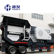 Rock crushing plant tire type mobile jaw crusher stationfor gold mining