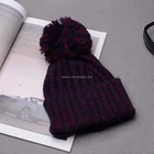 multi color acrylic ladies fake fur faux fur pom pom hat