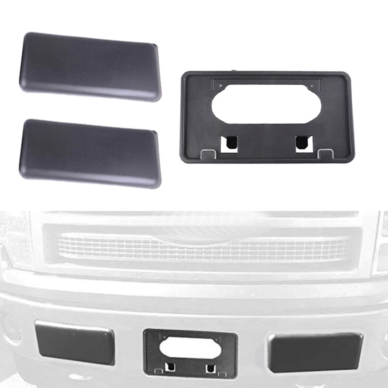 

09-14 F150 Truck Front Bumper Guard Pad Cap Set License Plate Bracket Car Accessories For Ford F150 Pickup Truck 2009-2014