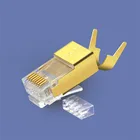 Big insulation hole FTP CAT6A plug shield rj45 cat6a connector to make patch cord